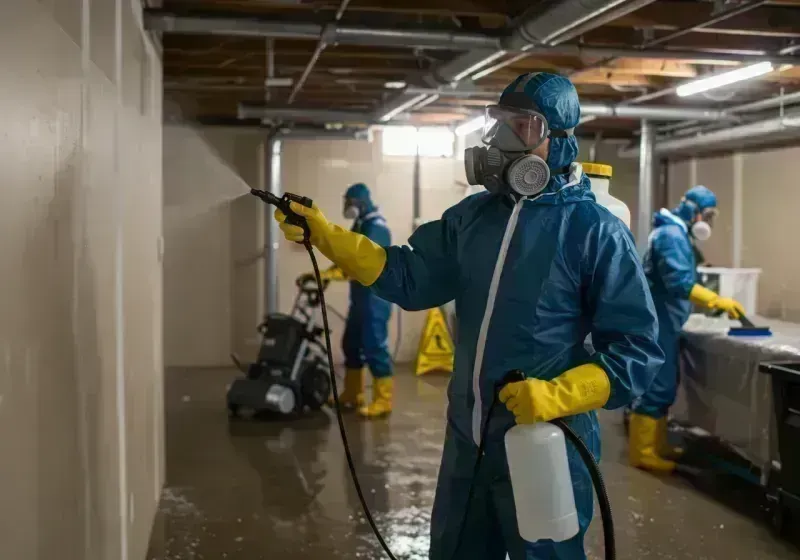 Basement Sanitization and Antimicrobial Treatment process in East Dubuque, IL